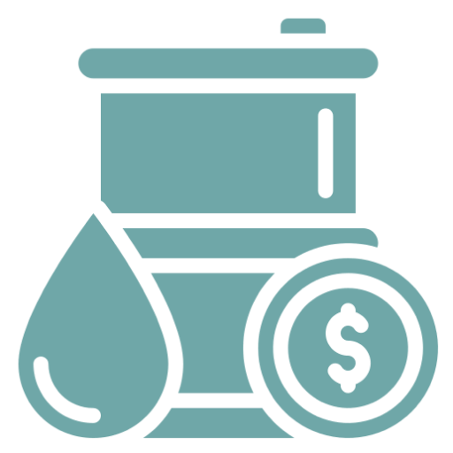 Oil barrel and dollar symbol icon